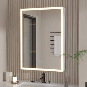 20.1 in. W x 27.8 in. H Rectangular Surface Mount Bathroom Medicine Cabinet with Mirror, Anti-Fog Function, LED Lights