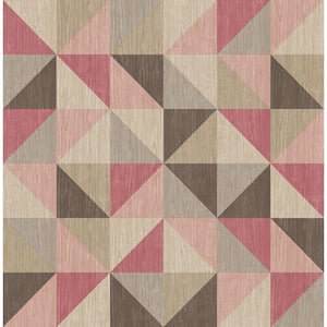 Puzzle Pink Geometric Paper Strippable Wallpaper (Covers 56.4 sq. ft.)