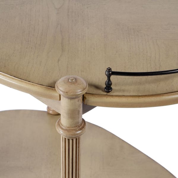 Butler Specialty Company Kathleen Beige 31 in. W Rectangular Wood 2 Tier Bar/Serving Cart on Casters