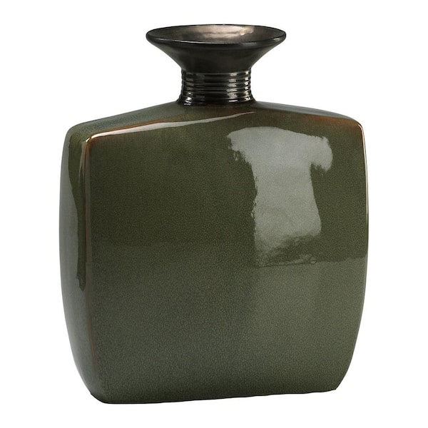 Filament Design Prospect 15.25 in. x 12.5 in. Olive Green And Brown Vase