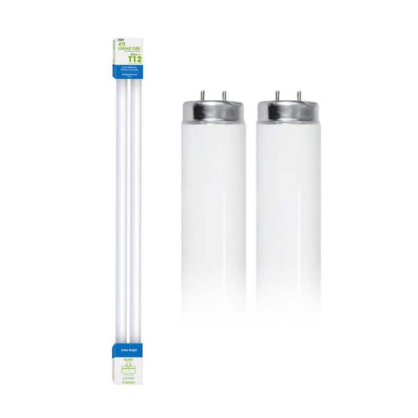 40-Watt 4 ft. T12 G13 Linear Fluorescent Tube Light Bulb, Daylight Deluxe 6500K (2-Pack)