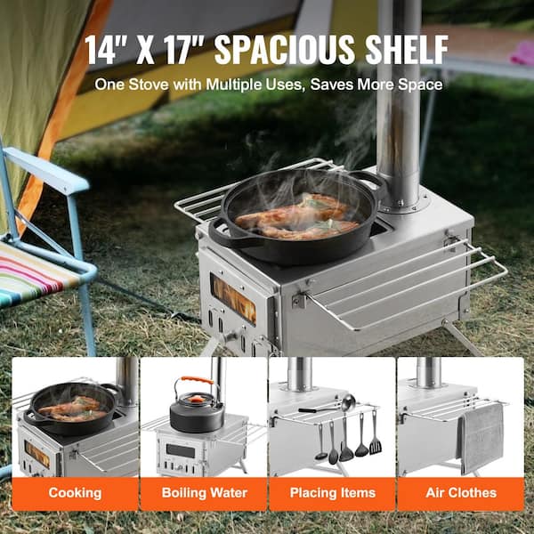 VEVOR Wood Stove 86 in. Alloy Steel Camping Tent Stove, Portable