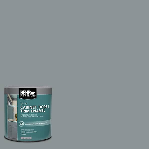 BEHR PREMIUM 1 qt. #HDC-NT-27 Millennium Silver Satin Enamel Interior/Exterior Cabinet, Door & Trim Paint