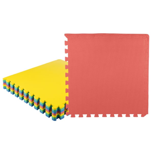 Multi-Colored 24 in. W x 24 in. L x 0.5 in. Thick - EVA Foam Exercise/Gym Flooring Tiles (8 Tiles/Pack) (32 sq. ft.)