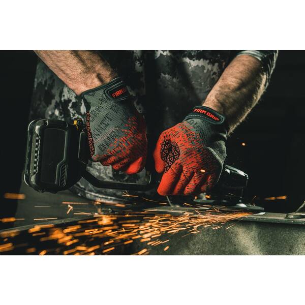 Firm Grip Medium Dura-Knit Work Gloves, Orange/Black 65126-06