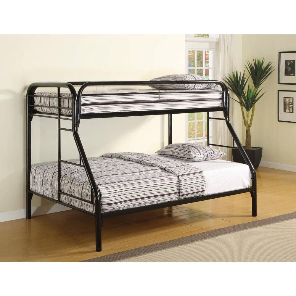 Benjara Black Full Adjustable Bunk Bed With Ladders BM158112 - The Home ...