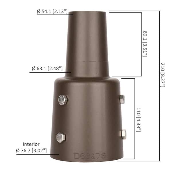 3 in. Round Mounting Bracket for Outdoor Pole Lights