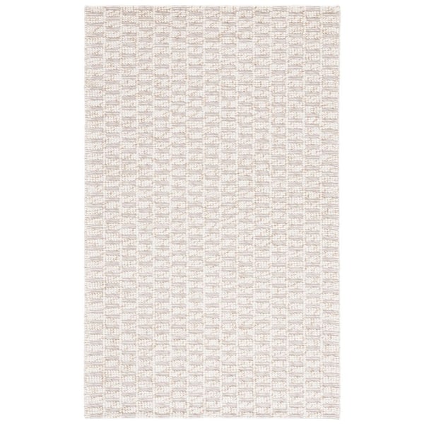 Natura 4 ft. x 6 ft. Brown/Ivory Geometric High-Low Striped Area Rug