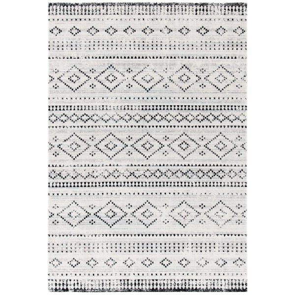 Montage Gray/Ivory 3 ft. x 5 ft. Distressed Aztec Indoor/Outdoor Area Rug