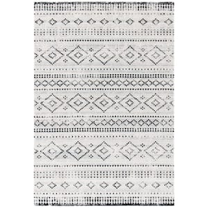 Montage Gray/Ivory 9 ft. x 12 ft. Distressed Aztec Indoor/Outdoor Patio  Area Rug