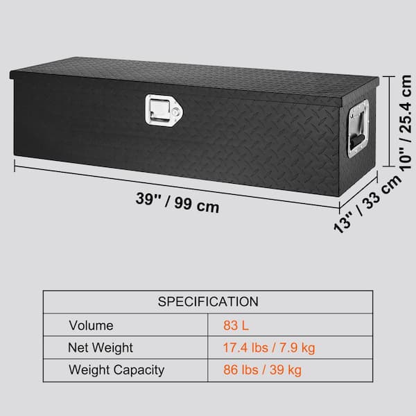 SKYSHALO Heavy Duty Aluminum Truck Bed Tool Box Diamond