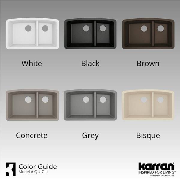 Karran Drop-In Quartz Double Bowl Kitchen Sink