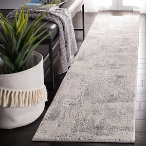 Invista Grey/Ivory 2 ft. x 8 ft. Geometric Abstract Runner Rug