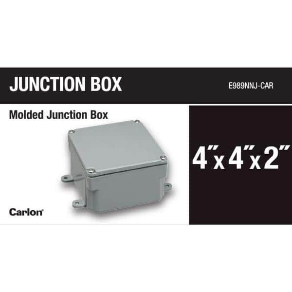 4 in. x 4 in. x 2 in. PVC Junction Box (Case of 5) (E989NNJ-5-HD)