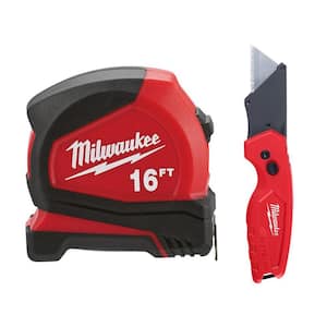16 ft. Compact Tape Measure with FASTBACK Compact Folding Utility Knife
