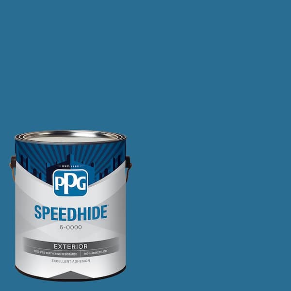 SPEEDHIDE 1 gal. PPG1158-6 Blue Oasis Satin Exterior Paint
