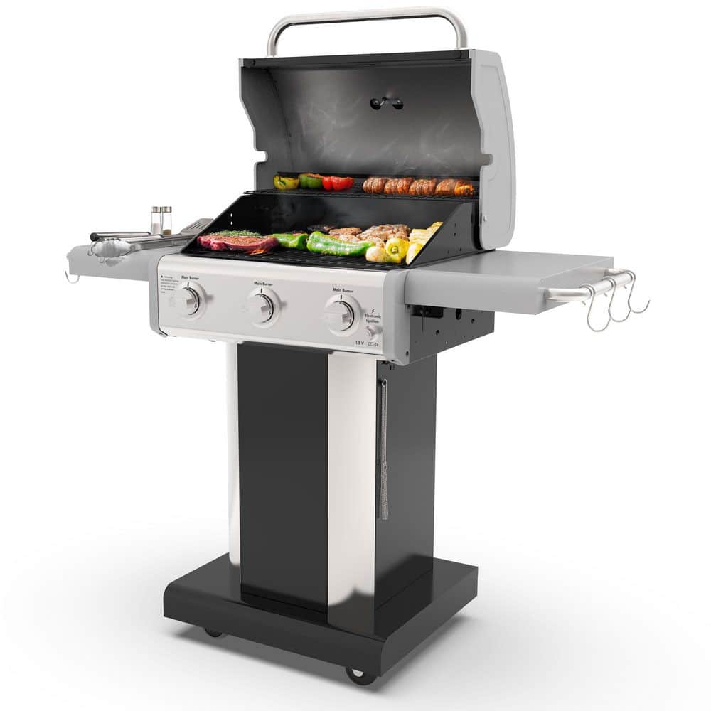 KENMORE 3-Burner Pedestal Grill in Black PG-4030400LD - The Home Depot