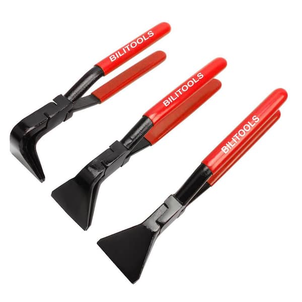 Red Alloy Steel 3-Piece Hand Seamers Sheet Metal Tools, 45° and 90° Metal Bender Tool