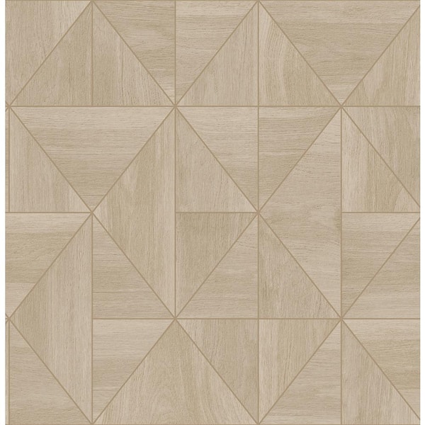 A-Street Prints Cheverny Beige Geometric Wood Paper Strippable Wallpaper (Covers 56.4 sq. ft.)