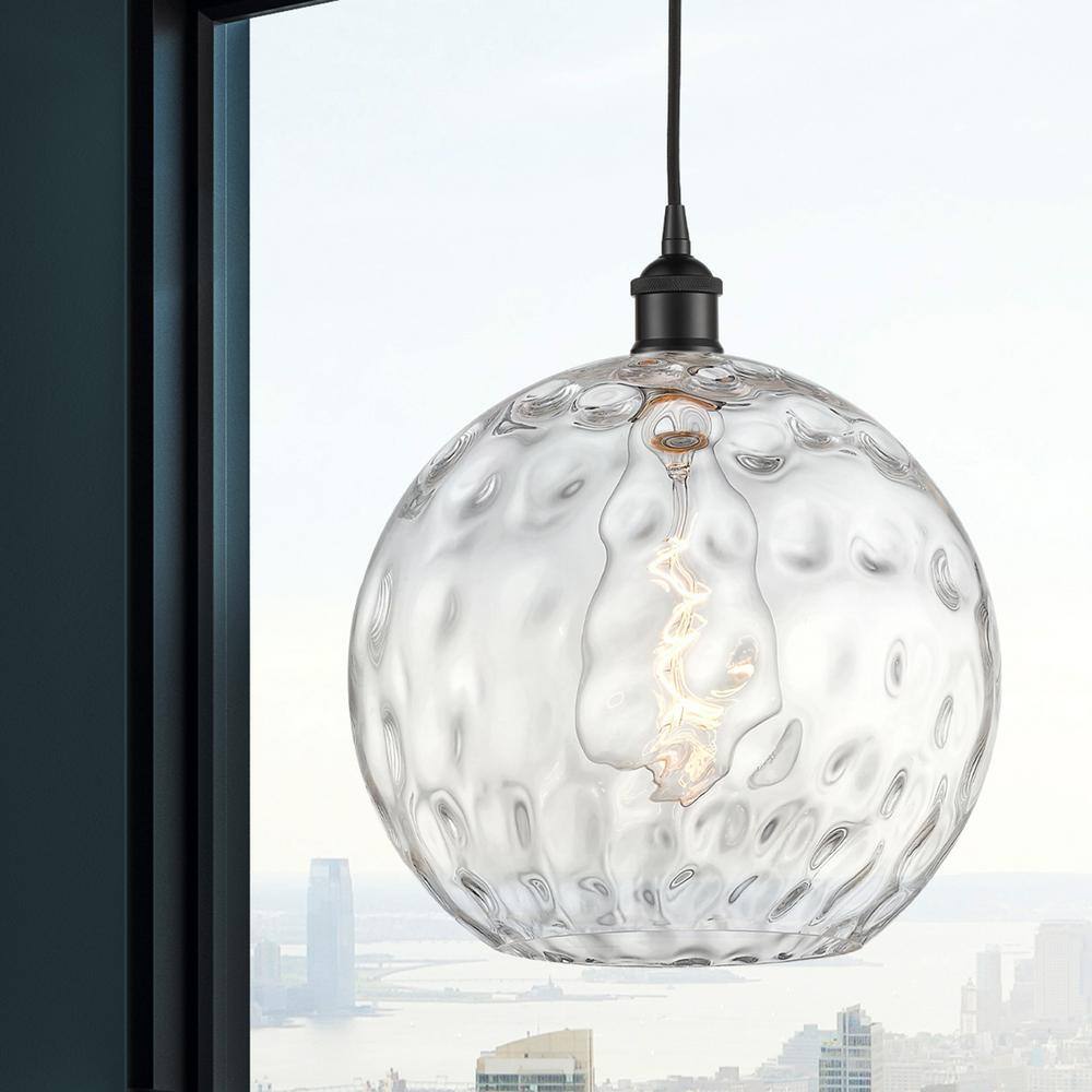 Edison Matte Black 15'' Indoor/Outdoor Mini Pendant Light