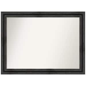 Rustic Pine Black 43.5 in. x 32.5 in. Non-Beveled Rustic Rectangle Wood Framed Wall Mirror in Black