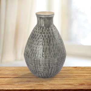 12 in. Grey Decorative Vase