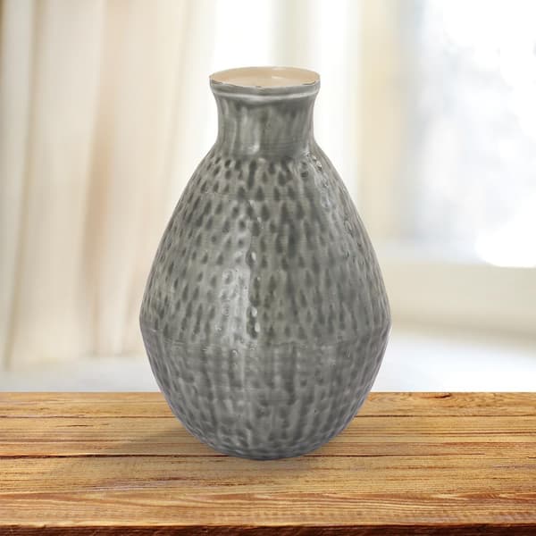 Unbranded 12 in. Grey Decorative Vase