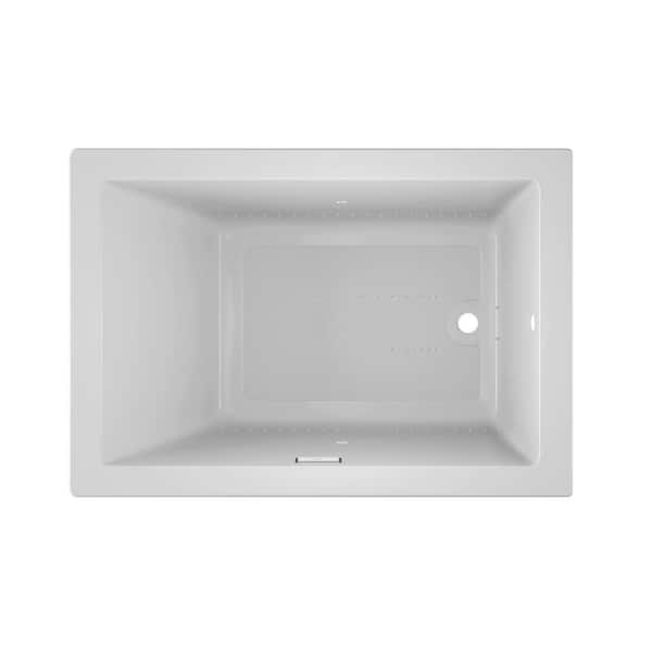 Solna pure air 60 in. W. x 42 in. Rectangular Air Bath Bathtub with Right Drain in White