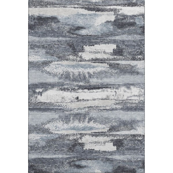 Addison Rugs Mayfield Premium Machine Washable Abstract AMF942 Gray 8 ft. x 10 ft. Area Rug