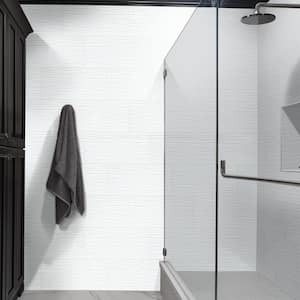 Dymo Stripe White 12 in. x 24 in. Glossy Ceramic Wall Tile (960 sq. ft./Pallet)