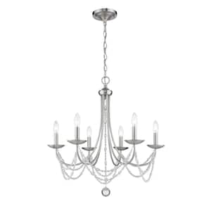 Golden Lighting Tatiana Collection 6-Light Golden Aura Chandelier ...