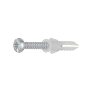 #8-10 x 1 in. White Ribbed Plastic Anchor with Pan-Head Combo Drive Screw (10-Piece)