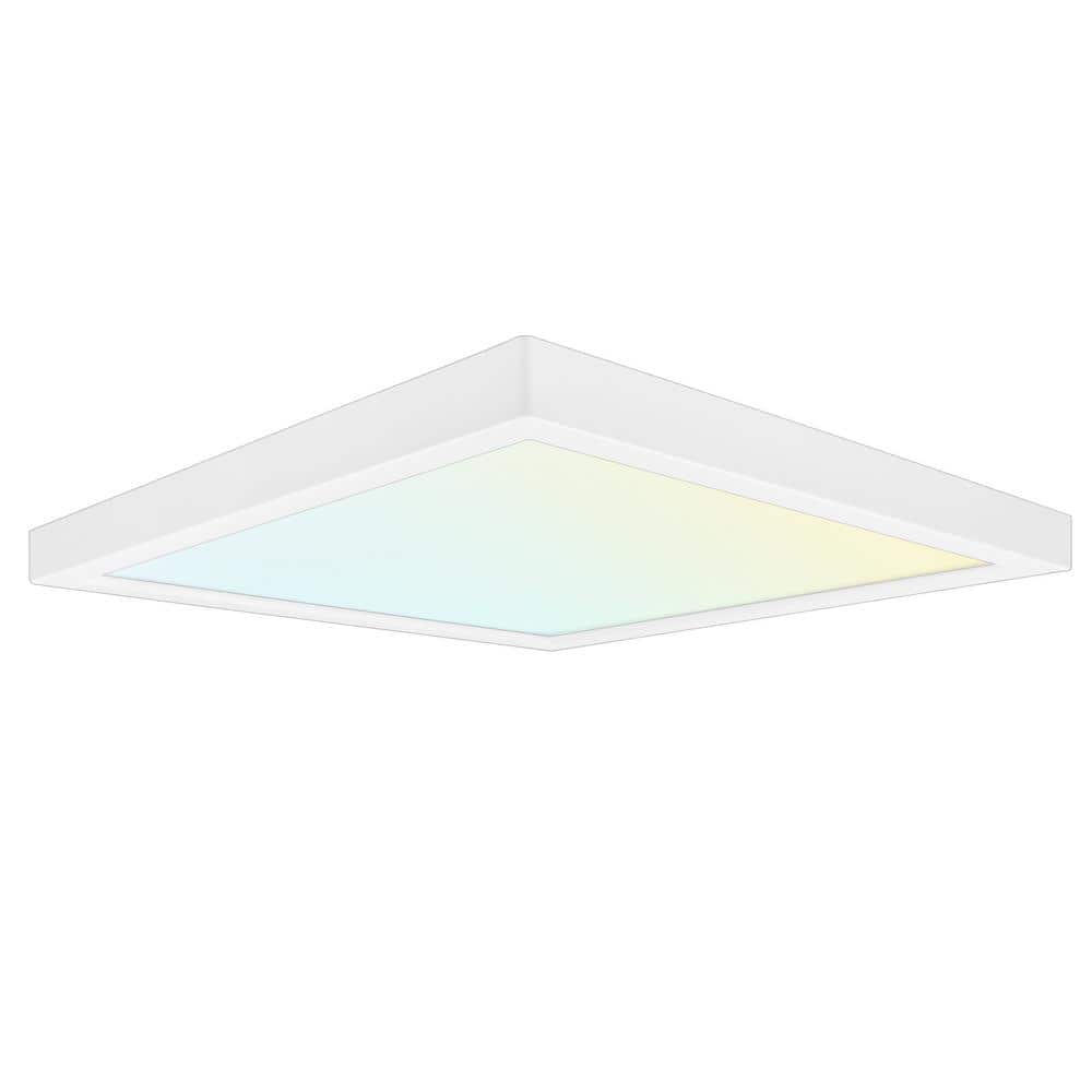 9'' Square Modern LED Flush Mount Ceiling Light, 3-Color Selectable, Dimmable