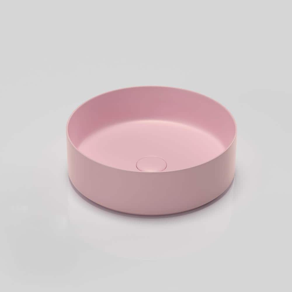 Tileon Pink Ceramic Circular Vessel Bathroom Sink AYBSZHD520 The Home