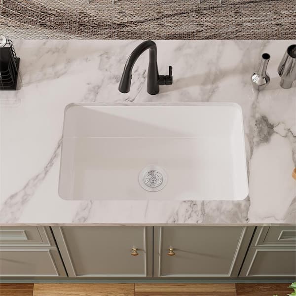 Eridanus Oslo 32 in. Drop-In/Undermount Single Bowl in Crisp
