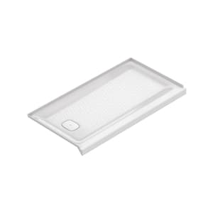 Aspirations 60 in. L x 32 in. W Single Threshold Alcove Shower Pan Base with Left Drain in White