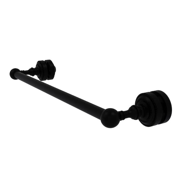 Allied Brass Dottingham Collection 30 in. Shower Door Towel Bar in Matte Black