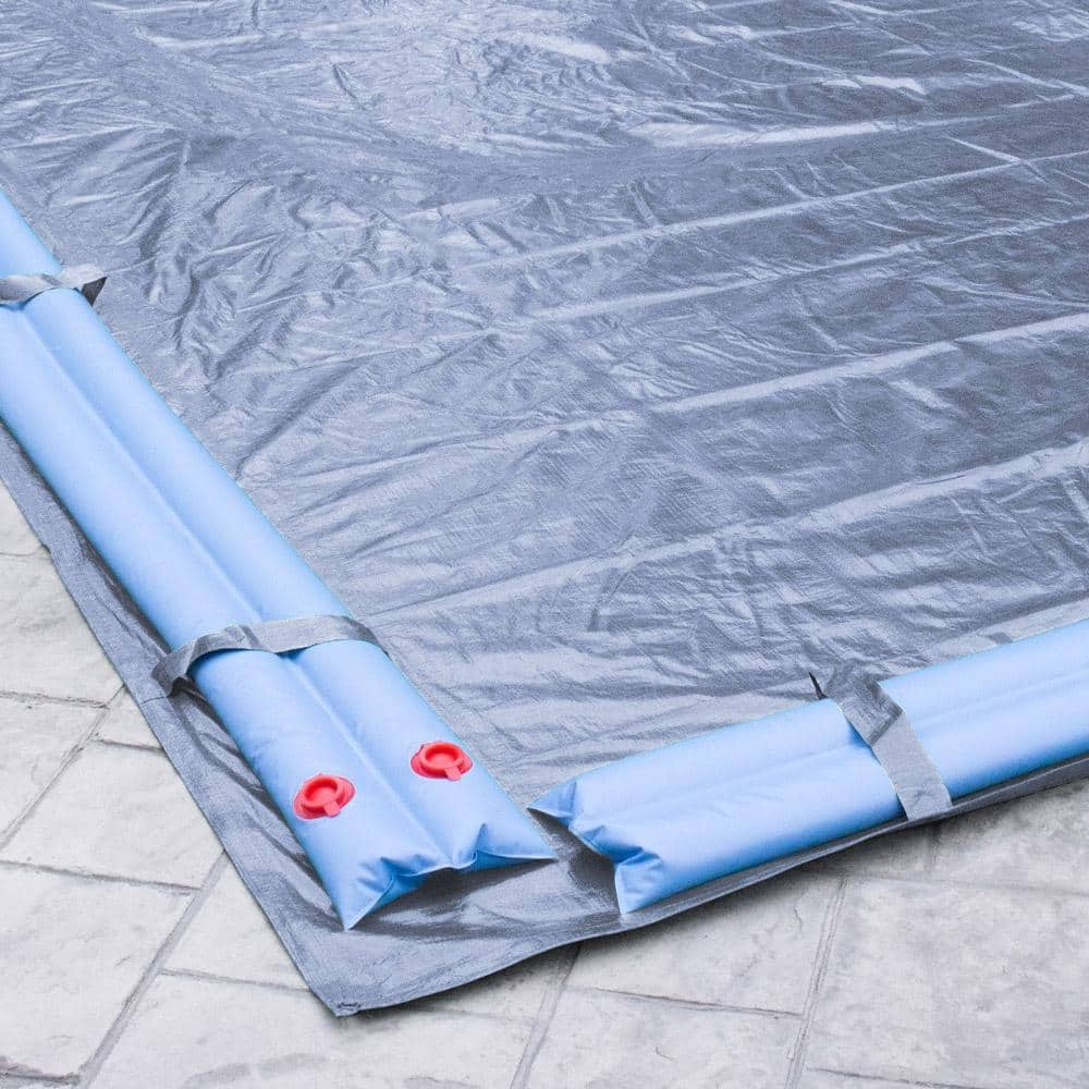 Sky Blue Rectangular Polyethylene Winter Pool Cover for In-Ground Pools