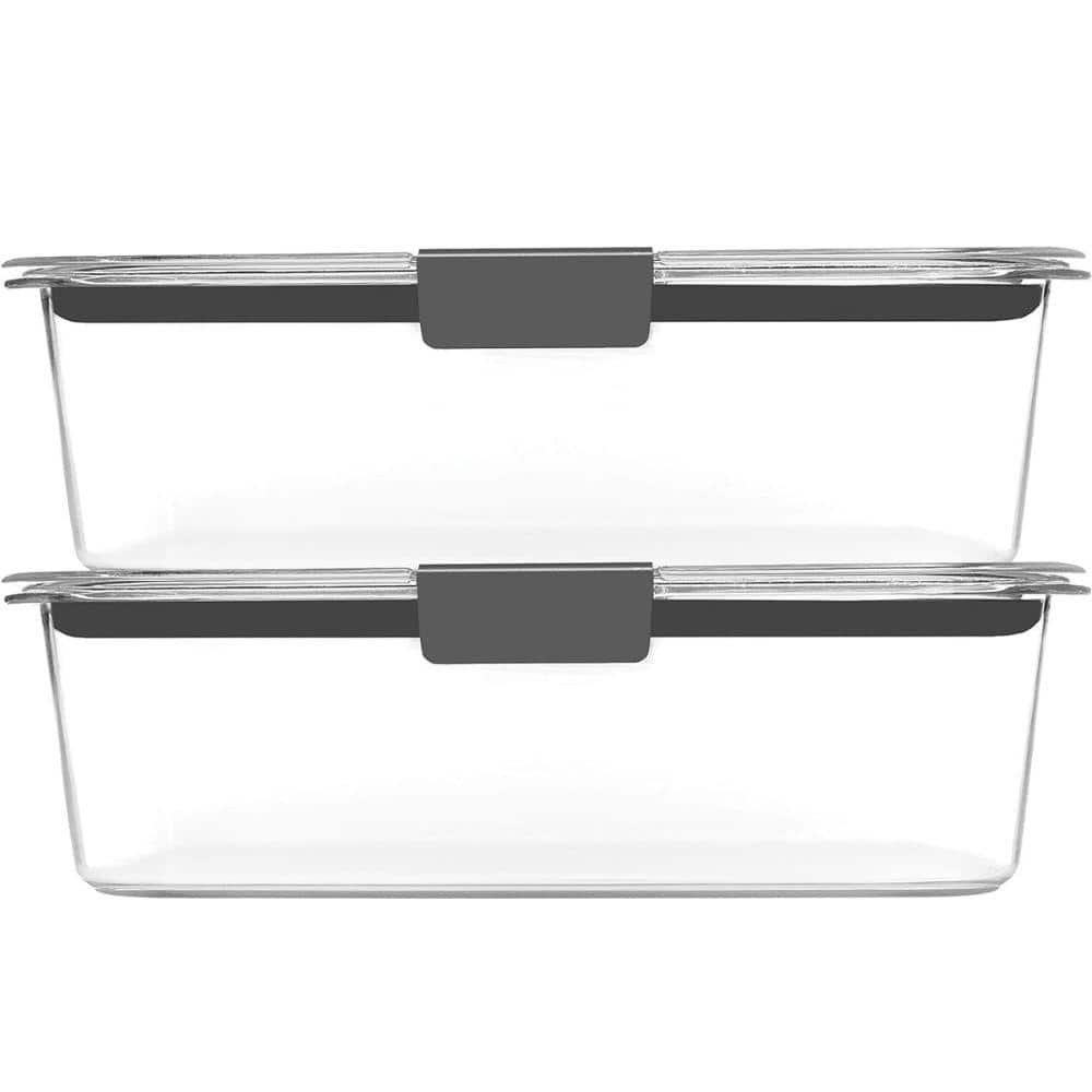 2-Pieces Food Storage Containers with Lids Airtight and BPA Free in Clear