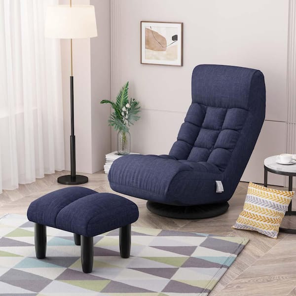 wetiny Blue Fabric Game Chair with Non Adjustable Arms