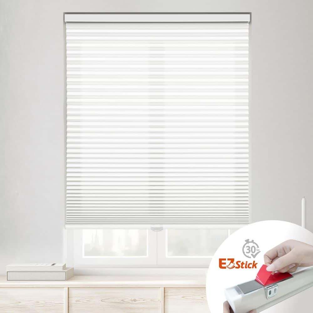 White Cordless Light Filtering EZ Stick No Tools No Drill Eco Polyester Cellular Shades-41.5 in. W x 54 in. L price history on PriceWatchPro