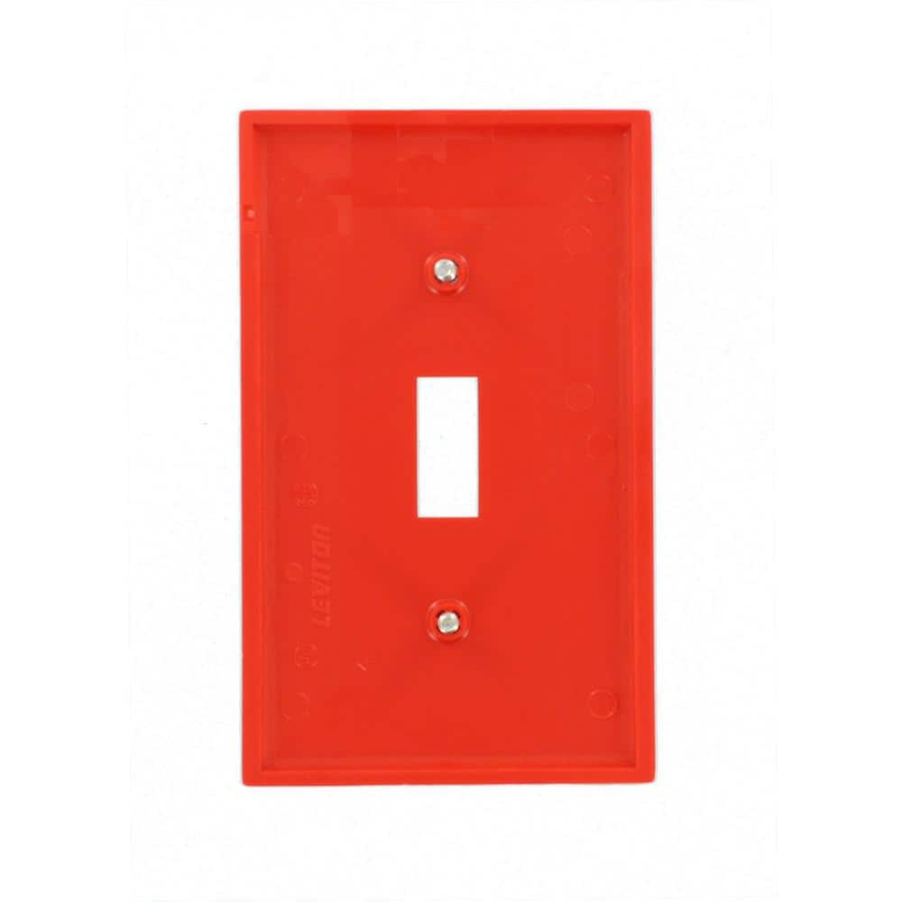 Red Thermoplastic Nylon 1-Gang Toggle Wall Plate