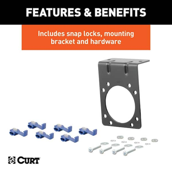 CURT 7-Way RV Blade Connector Plug & Socket with Hardware