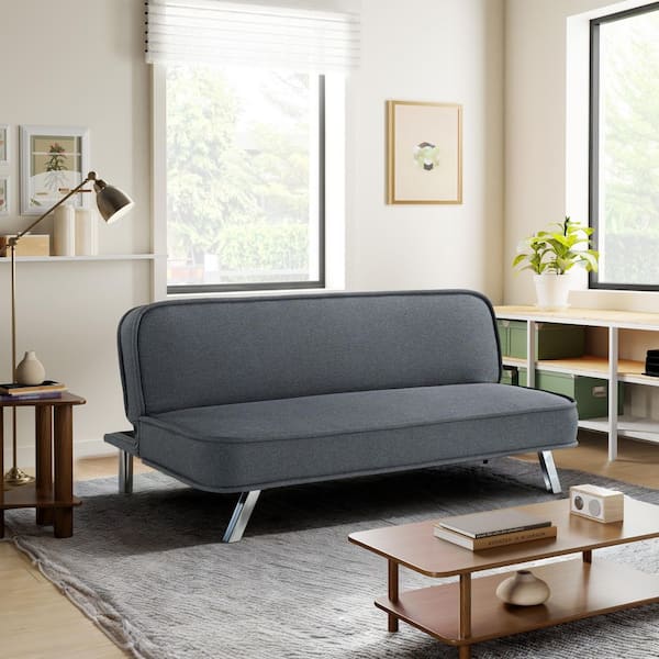 Serta Tennyson 66.1 in. Charcoal Woven Polyester Twin Size Sofa Bed