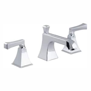 Memoirs 8 in. Widespread 2-Handle Low Arc Water-Saving Bathroom Faucet in Polished Chrome with Deco Lever Handles