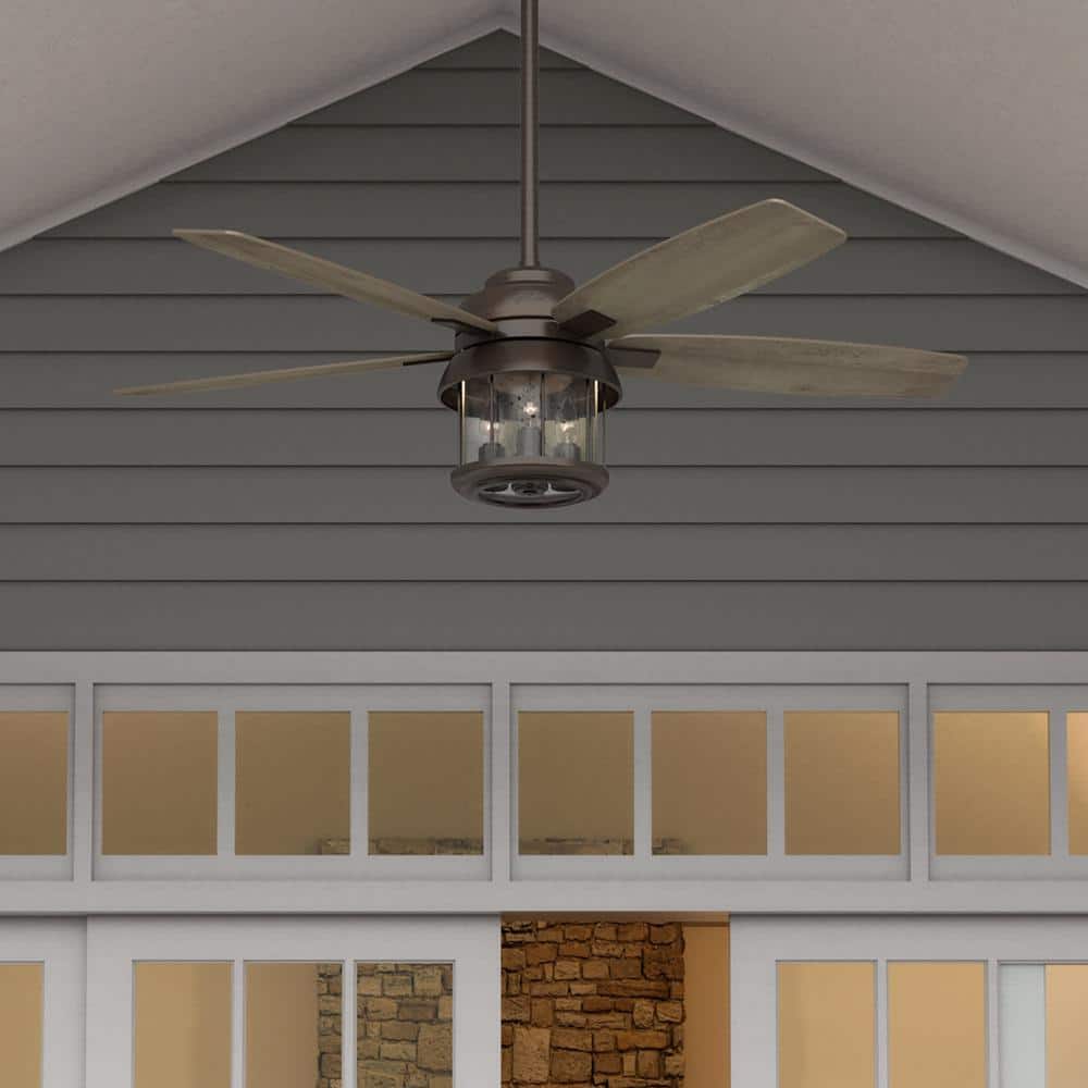 52" Weathered Copper Ceiling Fan with Light and Remote
