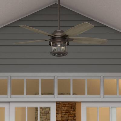 Coral Bay 52 in. Indoor/Outdoor Weathered Copper Ceiling Fan with Remote and Light Kit