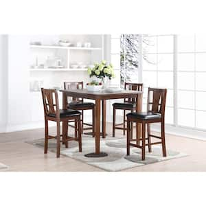 New Classic Furniture Dixon 5-piece Wood Top Square Counter Dining Set, Dark Espresso