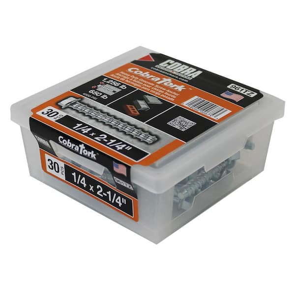 Cobra Anchors Cobra Tork 1/4 in. x 2-1/4 in. Zinc Plated