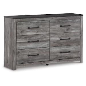 Gray 6-Drawer 58.98 in. Wide Dresser Without Mirror